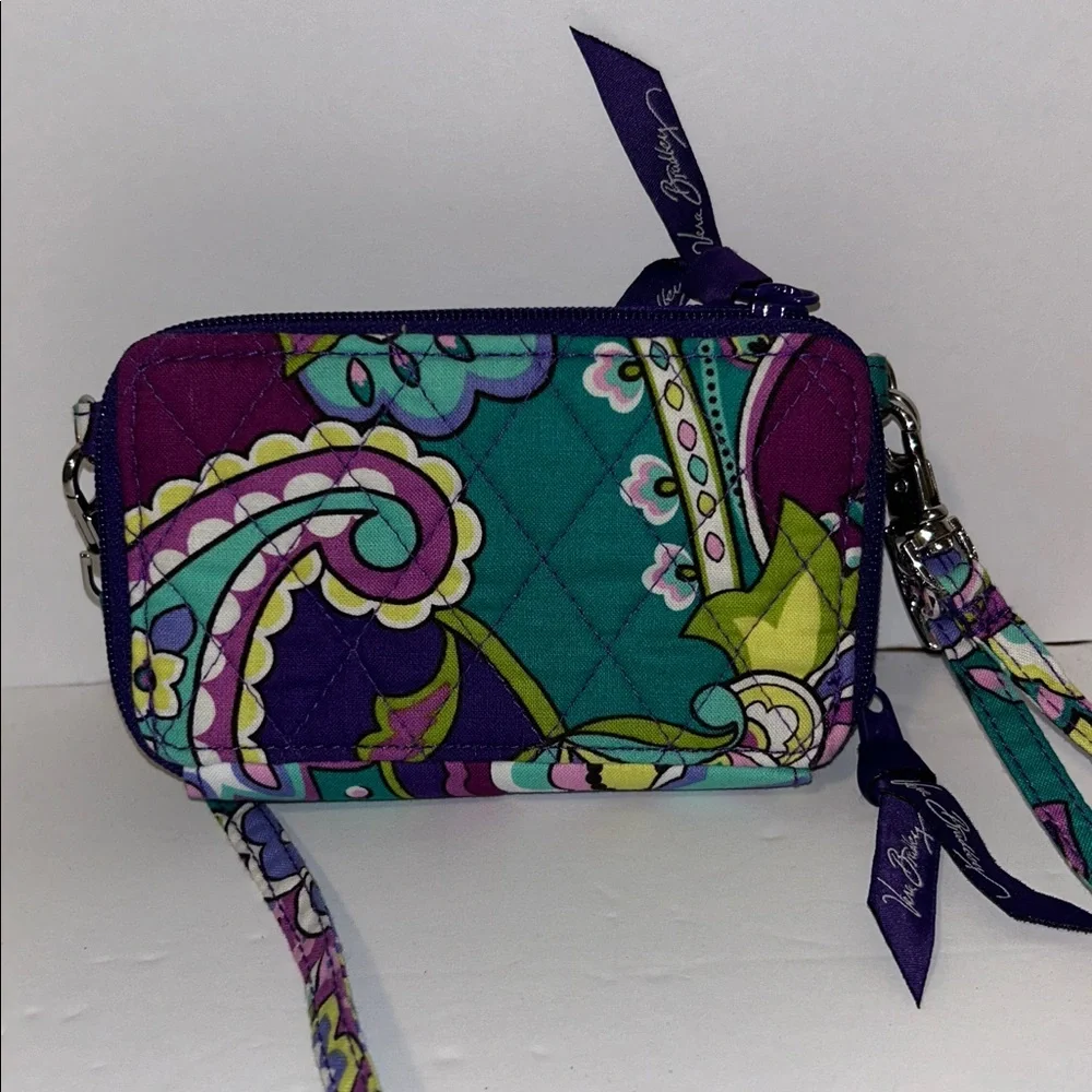 Vera Bradley All in One Crossbody Wristlet Multi Colored Quilted Wallet